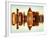 Double Sided Series - Skyscrapers of Times Square in Manhattan at Sunset-Philippe Hugonnard-Framed Photographic Print
