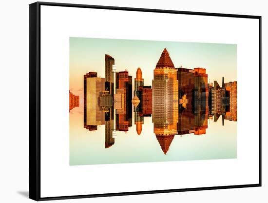 Double Sided Series - Skyscrapers of Times Square in Manhattan at Sunset-Philippe Hugonnard-Framed Stretched Canvas