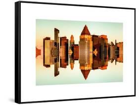 Double Sided Series - Skyscrapers of Times Square in Manhattan at Sunset-Philippe Hugonnard-Framed Stretched Canvas
