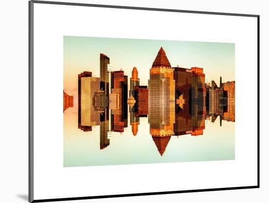 Double Sided Series - Skyscrapers of Times Square in Manhattan at Sunset-Philippe Hugonnard-Mounted Art Print