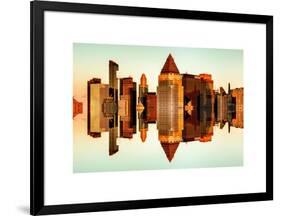 Double Sided Series - Skyscrapers of Times Square in Manhattan at Sunset-Philippe Hugonnard-Framed Art Print