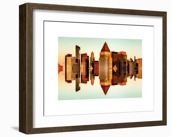 Double Sided Series - Skyscrapers of Times Square in Manhattan at Sunset-Philippe Hugonnard-Framed Art Print