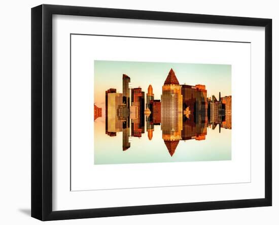 Double Sided Series - Skyscrapers of Times Square in Manhattan at Sunset-Philippe Hugonnard-Framed Art Print