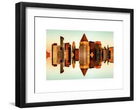 Double Sided Series - Skyscrapers of Times Square in Manhattan at Sunset-Philippe Hugonnard-Framed Art Print