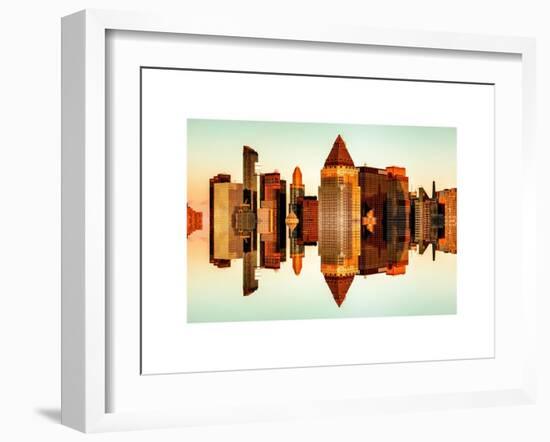 Double Sided Series - Skyscrapers of Times Square in Manhattan at Sunset-Philippe Hugonnard-Framed Art Print