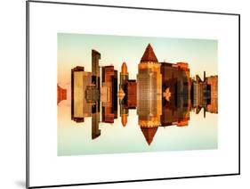 Double Sided Series - Skyscrapers of Times Square in Manhattan at Sunset-Philippe Hugonnard-Mounted Art Print