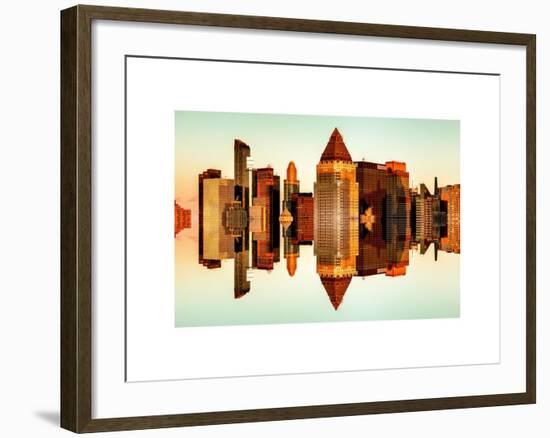 Double Sided Series - Skyscrapers of Times Square in Manhattan at Sunset-Philippe Hugonnard-Framed Art Print