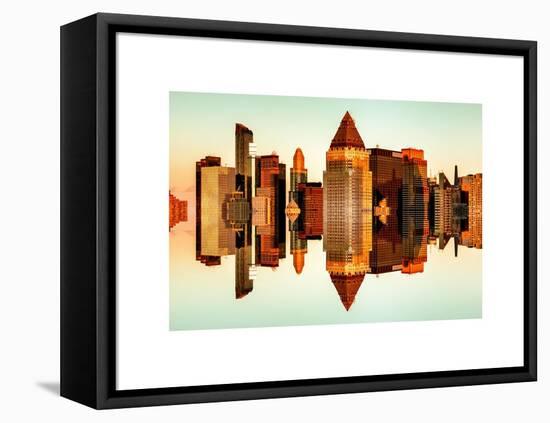 Double Sided Series - Skyscrapers of Times Square in Manhattan at Sunset-Philippe Hugonnard-Framed Stretched Canvas