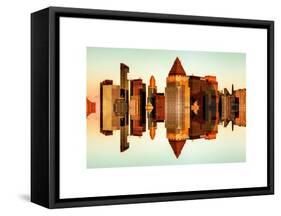 Double Sided Series - Skyscrapers of Times Square in Manhattan at Sunset-Philippe Hugonnard-Framed Stretched Canvas