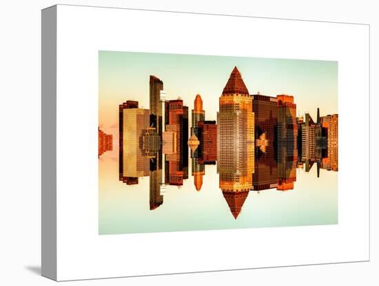 Double Sided Series - Skyscrapers of Times Square in Manhattan at Sunset-Philippe Hugonnard-Stretched Canvas