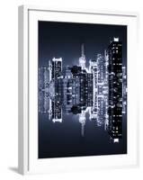 Double Sided Series - Skyscrapers of Times Square in Manhattan Night-Philippe Hugonnard-Framed Photographic Print