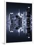 Double Sided Series - Skyscrapers of Times Square in Manhattan Night-Philippe Hugonnard-Framed Photographic Print