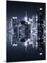 Double Sided Series - Skyscrapers of Times Square in Manhattan Night-Philippe Hugonnard-Mounted Photographic Print