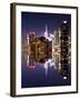 Double Sided Series - Skyscrapers of Times Square in Manhattan Night-Philippe Hugonnard-Framed Photographic Print