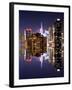 Double Sided Series - Skyscrapers of Times Square in Manhattan Night-Philippe Hugonnard-Framed Photographic Print