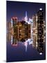 Double Sided Series - Skyscrapers of Times Square in Manhattan Night-Philippe Hugonnard-Mounted Photographic Print