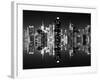 Double Sided Series - Skyscrapers of Times Square in Manhattan Night-Philippe Hugonnard-Framed Photographic Print