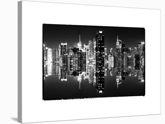 Double Sided Series - Skyscrapers of Times Square in Manhattan Night-Philippe Hugonnard-Stretched Canvas