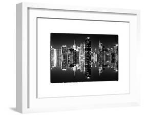 Double Sided Series - Skyscrapers of Times Square in Manhattan Night-Philippe Hugonnard-Framed Art Print