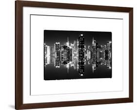 Double Sided Series - Skyscrapers of Times Square in Manhattan Night-Philippe Hugonnard-Framed Art Print