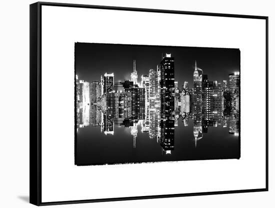 Double Sided Series - Skyscrapers of Times Square in Manhattan Night-Philippe Hugonnard-Framed Stretched Canvas