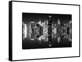 Double Sided Series - Skyscrapers of Times Square in Manhattan Night-Philippe Hugonnard-Framed Stretched Canvas