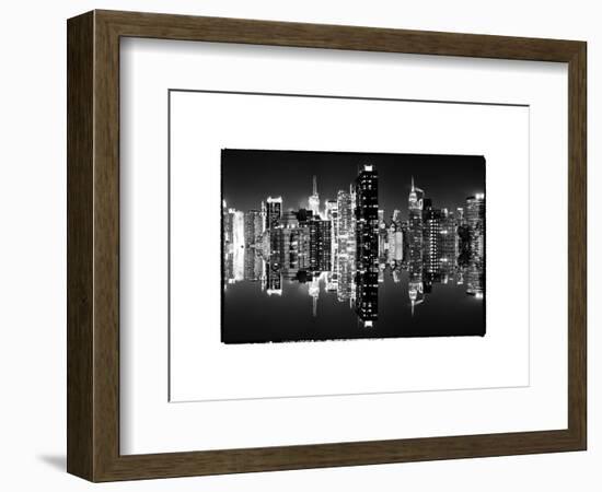 Double Sided Series - Skyscrapers of Times Square in Manhattan Night-Philippe Hugonnard-Framed Art Print