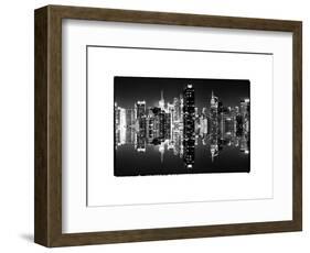 Double Sided Series - Skyscrapers of Times Square in Manhattan Night-Philippe Hugonnard-Framed Art Print