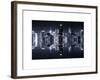 Double Sided Series - Skyscrapers of Times Square in Manhattan Night-Philippe Hugonnard-Framed Art Print