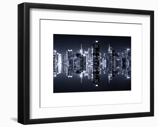 Double Sided Series - Skyscrapers of Times Square in Manhattan Night-Philippe Hugonnard-Framed Art Print