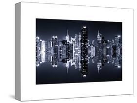 Double Sided Series - Skyscrapers of Times Square in Manhattan Night-Philippe Hugonnard-Stretched Canvas