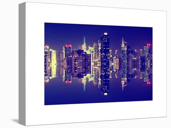Double Sided Series - Skyscrapers of Times Square in Manhattan Night-Philippe Hugonnard-Stretched Canvas
