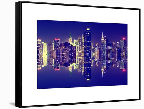 Double Sided Series - Skyscrapers of Times Square in Manhattan Night-Philippe Hugonnard-Framed Stretched Canvas