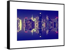 Double Sided Series - Skyscrapers of Times Square in Manhattan Night-Philippe Hugonnard-Framed Stretched Canvas