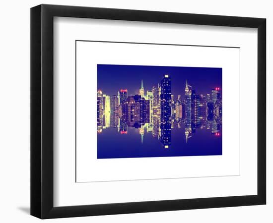 Double Sided Series - Skyscrapers of Times Square in Manhattan Night-Philippe Hugonnard-Framed Art Print