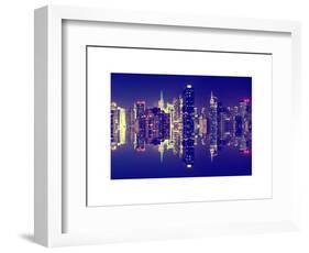 Double Sided Series - Skyscrapers of Times Square in Manhattan Night-Philippe Hugonnard-Framed Art Print