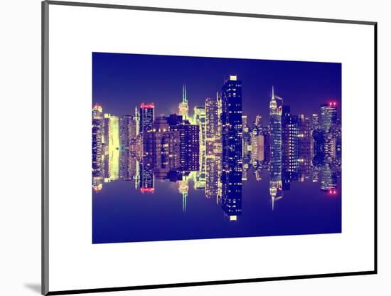Double Sided Series - Skyscrapers of Times Square in Manhattan Night-Philippe Hugonnard-Mounted Art Print