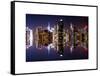 Double Sided Series - Skyscrapers of Times Square in Manhattan Night-Philippe Hugonnard-Framed Stretched Canvas