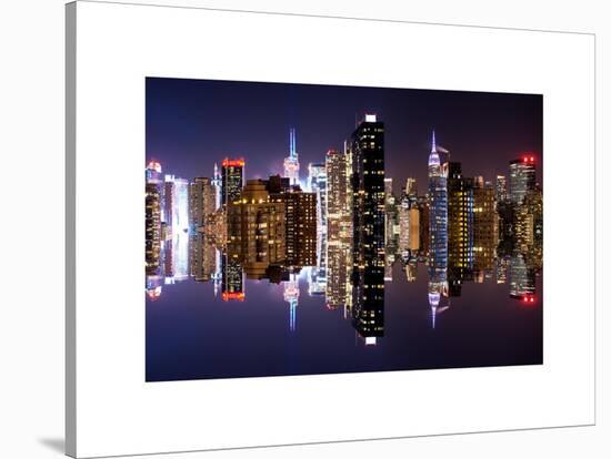 Double Sided Series - Skyscrapers of Times Square in Manhattan Night-Philippe Hugonnard-Stretched Canvas
