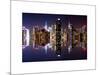 Double Sided Series - Skyscrapers of Times Square in Manhattan Night-Philippe Hugonnard-Mounted Art Print