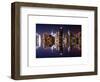 Double Sided Series - Skyscrapers of Times Square in Manhattan Night-Philippe Hugonnard-Framed Art Print