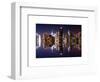 Double Sided Series - Skyscrapers of Times Square in Manhattan Night-Philippe Hugonnard-Framed Art Print