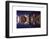 Double Sided Series - Skyscrapers of Times Square in Manhattan Night-Philippe Hugonnard-Framed Art Print