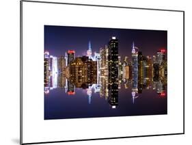 Double Sided Series - Skyscrapers of Times Square in Manhattan Night-Philippe Hugonnard-Mounted Art Print