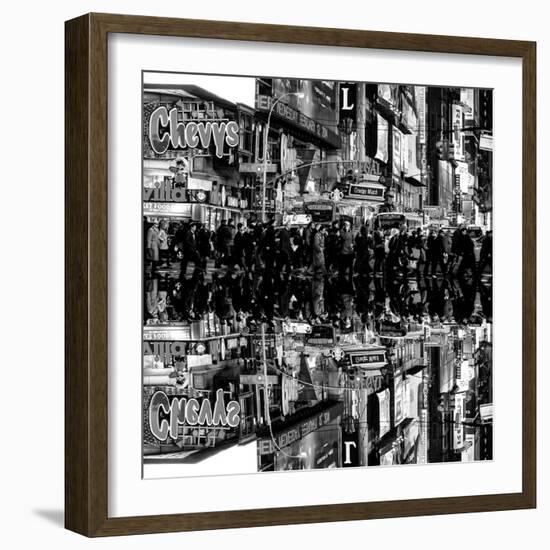 Double Sided Series - Times Square Urban Scene by Night - Manhattan - New York-Philippe Hugonnard-Framed Photographic Print