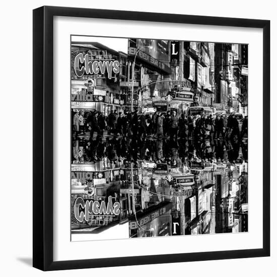 Double Sided Series - Times Square Urban Scene by Night - Manhattan - New York-Philippe Hugonnard-Framed Photographic Print