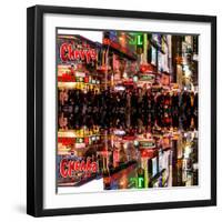 Double Sided Series - Times Square Urban Scene by Night - Manhattan - New York-Philippe Hugonnard-Framed Photographic Print