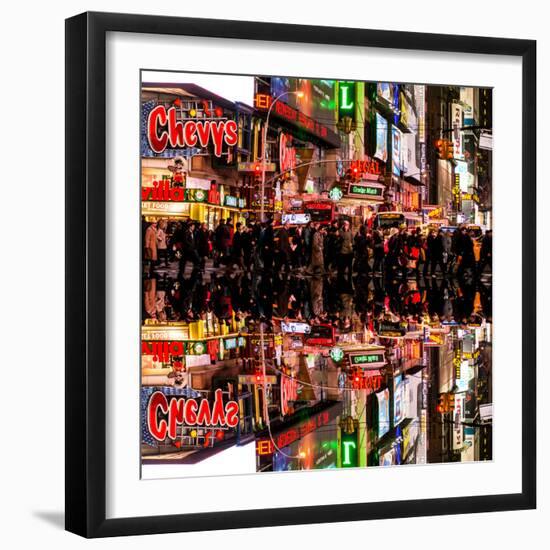 Double Sided Series - Times Square Urban Scene by Night - Manhattan - New York-Philippe Hugonnard-Framed Photographic Print