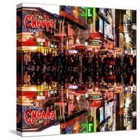 Double Sided Series - Times Square Urban Scene by Night - Manhattan - New York-Philippe Hugonnard-Stretched Canvas