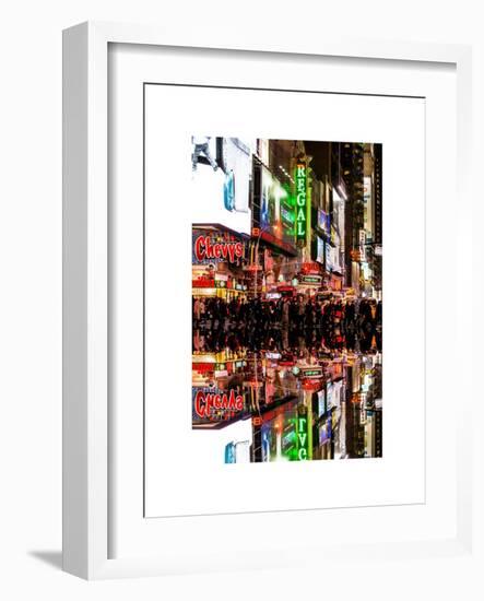 Double Sided Series - Times Square Urban Scene by Night - Manhattan - New York-Philippe Hugonnard-Framed Art Print